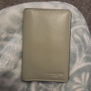 Coach Leather Card Holder - Olive